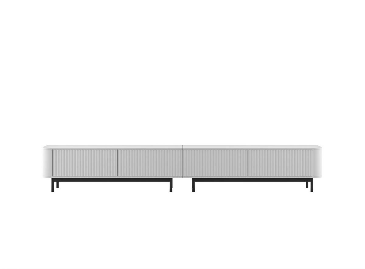 TV-LOWBOARD 2er-Set Aurora Weiß matt 280 cm mit Metallrahmen - Schwarz/Weiß, Holzwerkstoff/Metall (280/44/35cm) - Meble Lindner