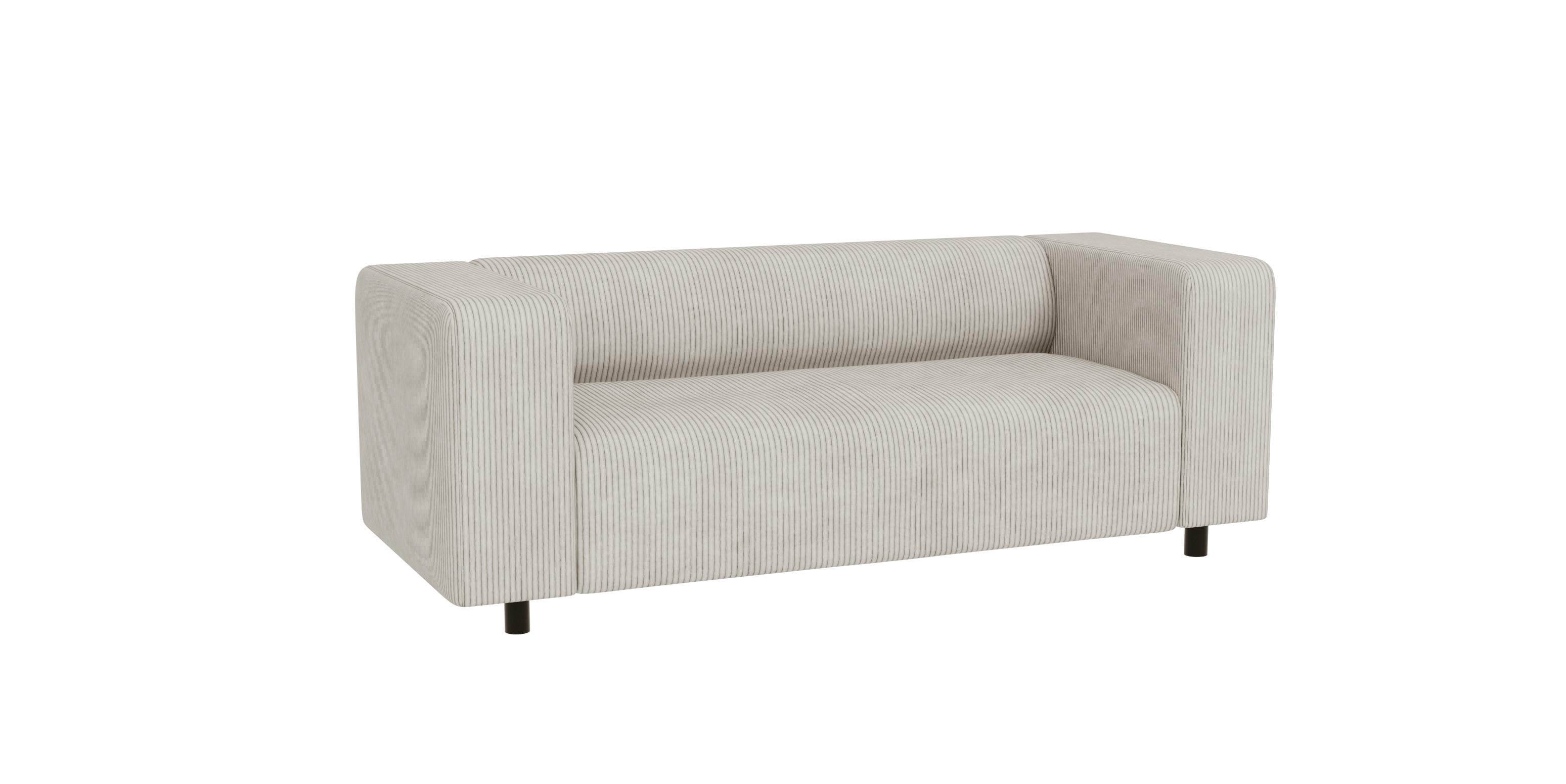 2-SITZER-SOFA Tove Beige Cord - Beige/Schwarz, Holz/Kunststoff (151/65/80cm) - S-Style Möbel