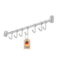 KÜCHEN HÄNGELEISTE mit 7 Haken - Silberfarben, Metall (3.4/2.2/39.6cm) - Intirilife