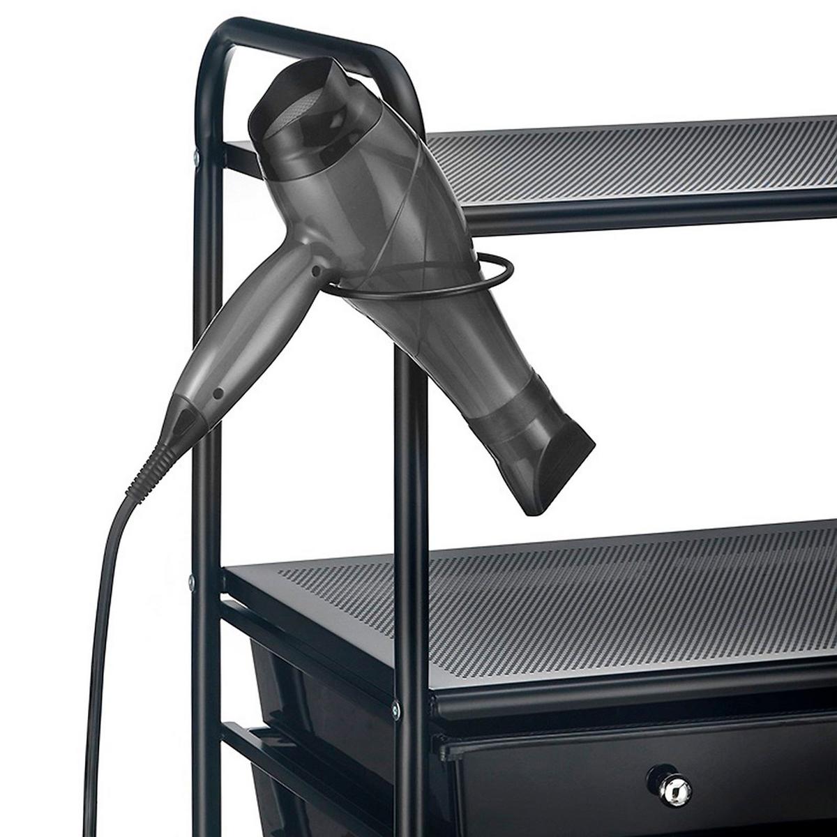 BADROLLWAGEN MARITA schwarz/schwarz - Schwarz, Kunststoff/Metall (63/97/39cm) - IDIMEX