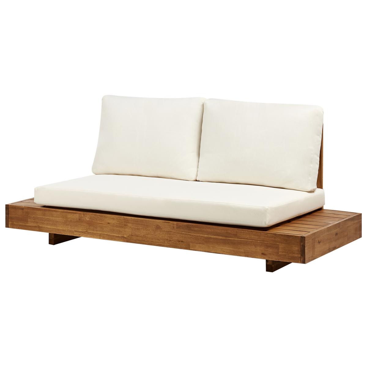LOUNGE-SET 5-Sitzer Heller Holzfarbton Marettimo - Hellbraun/Weiß, Holz - Beliani