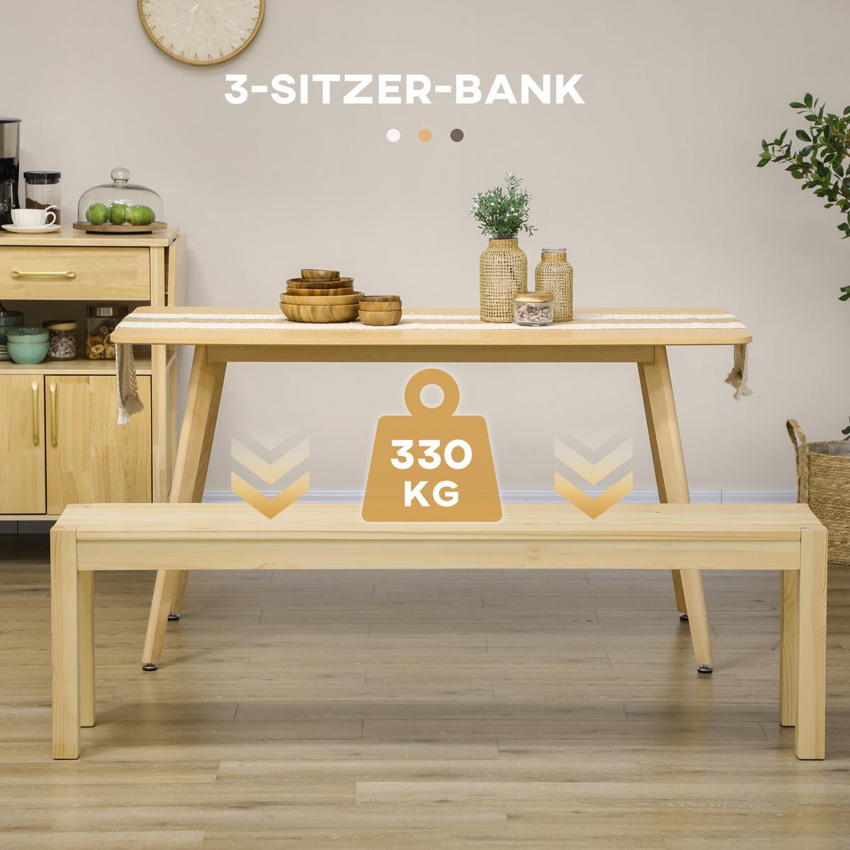 SITZBANK Natur 150 cm - Naturfarben, Holz (150/45/33cm) - HOMCOM