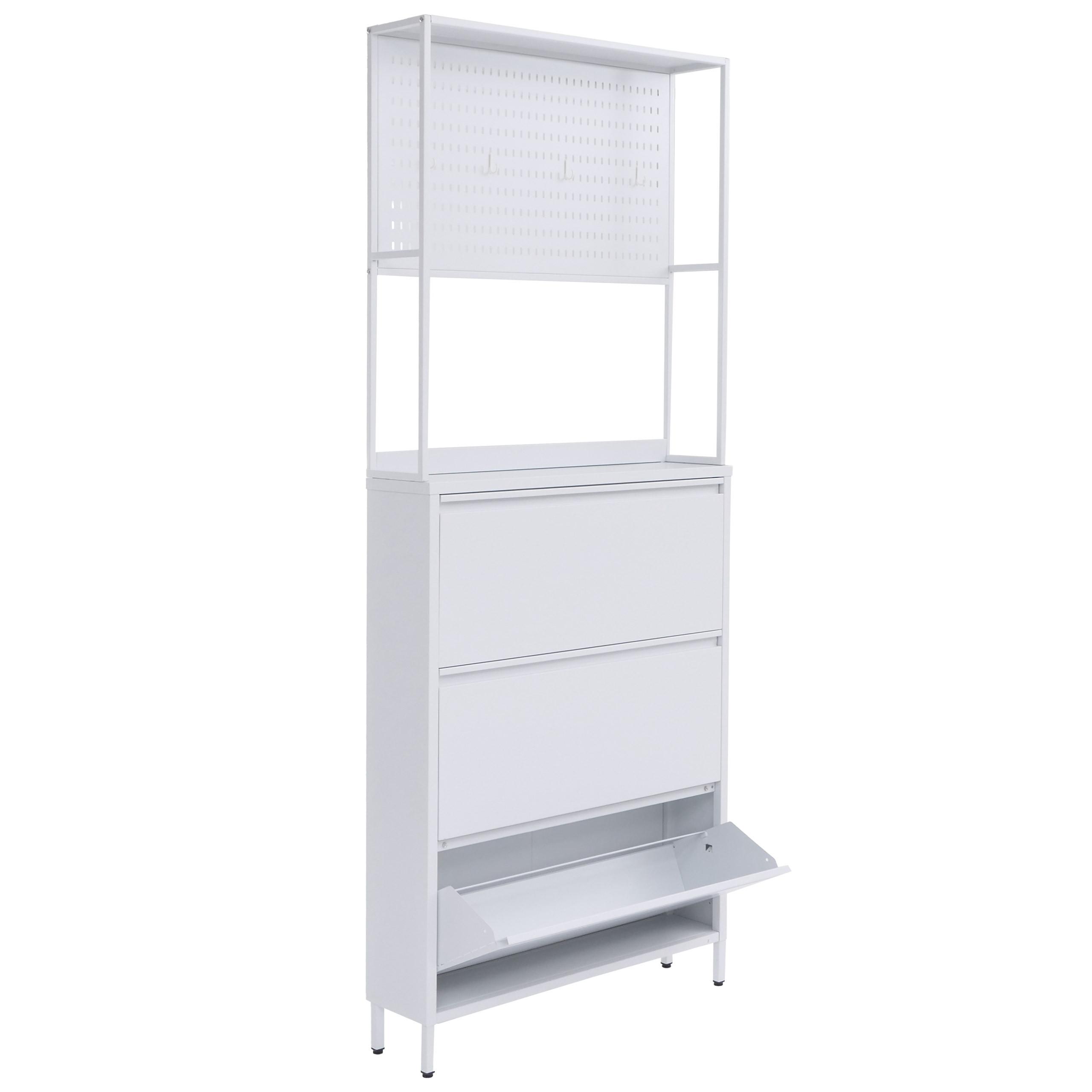 SCHUHSCHRANK Weiß - Weiß, Metall (80/201/20cm) - MCW