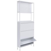 SCHUHSCHRANK Weiß - Weiß, Metall (80/201/20cm) - MCW