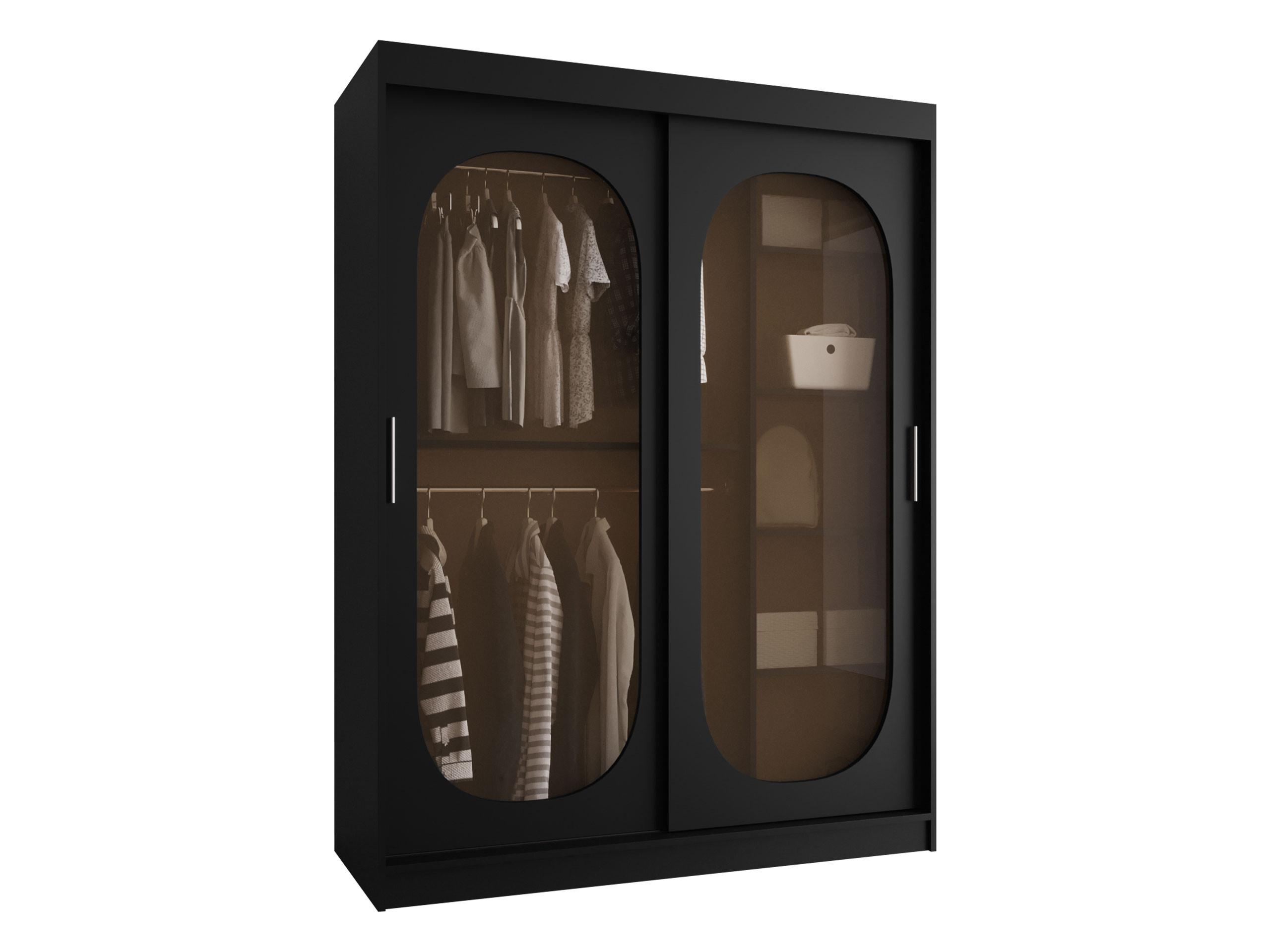 SCHWEBETÜRENSCHRANK Bahrajn 150 mit Schubladen - Silberfarben/Schwarz, Holzwerkstoff/Kunststoff (150/200/62cm) - MIRJAN24