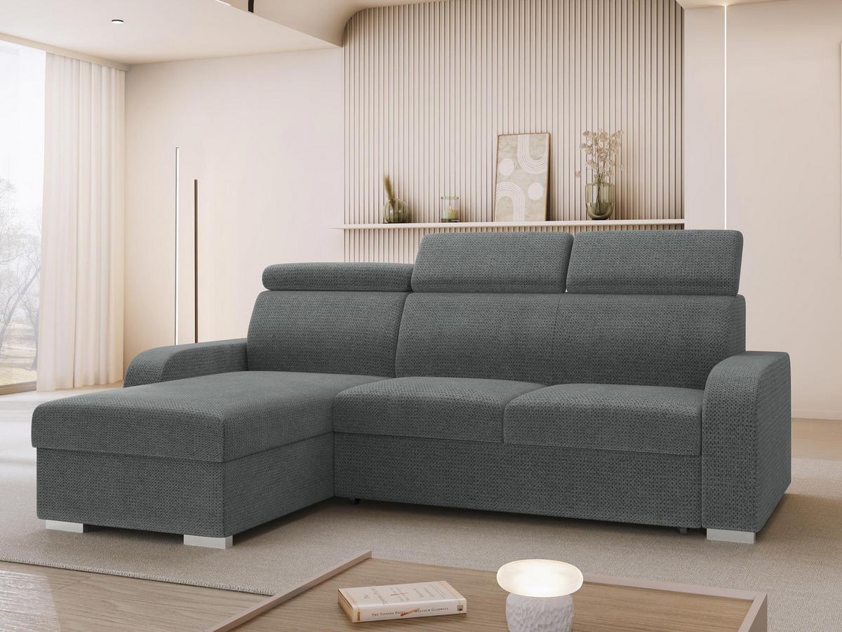 ECKSOFA Oslo 2rLC - Greige/Silberfarben, Holz/Textil (235/170cm) - MIRJAN24