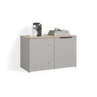 ECKKOMMODE Piave Greige mit Tür - Greige, Holzwerkstoff (80/50/40cm) - Livinity®