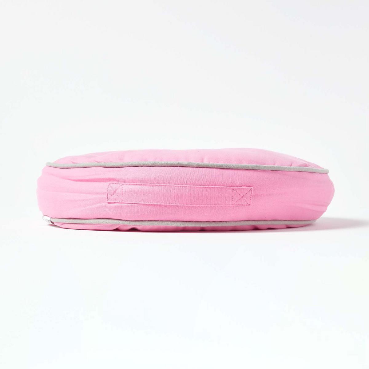 BODENKISSEN rund, rosa-grau, Ø 43/7 cm - Rosa, Textil (43/43/7cm) - Homescapes