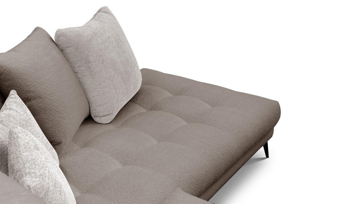 ECKSOFA CALME 5-Sitzer, beige und écru - Beige/Schwarz, Holz/Textil (294/229cm) - Wozimo
