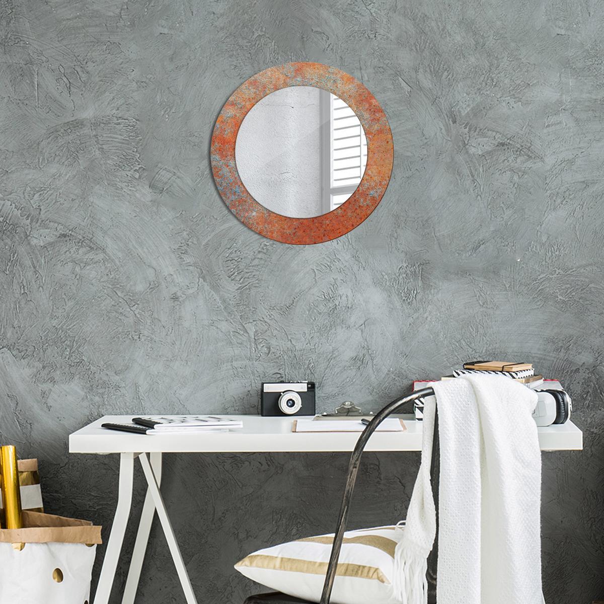 SPIEGEL Ø50 cm Rund mit Aufdruck - Orange, Glas (50/50/0.4cm) - TULUP