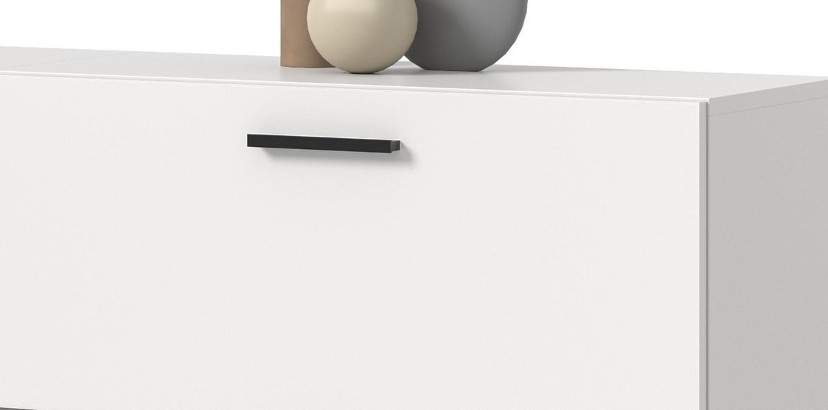 SIDEBOARD weiß 176 cm, Kommode hängend / stehend - Schwarz/Weiß, Holzwerkstoff/Kunststoff (176/65/34cm) - Inn.Furn