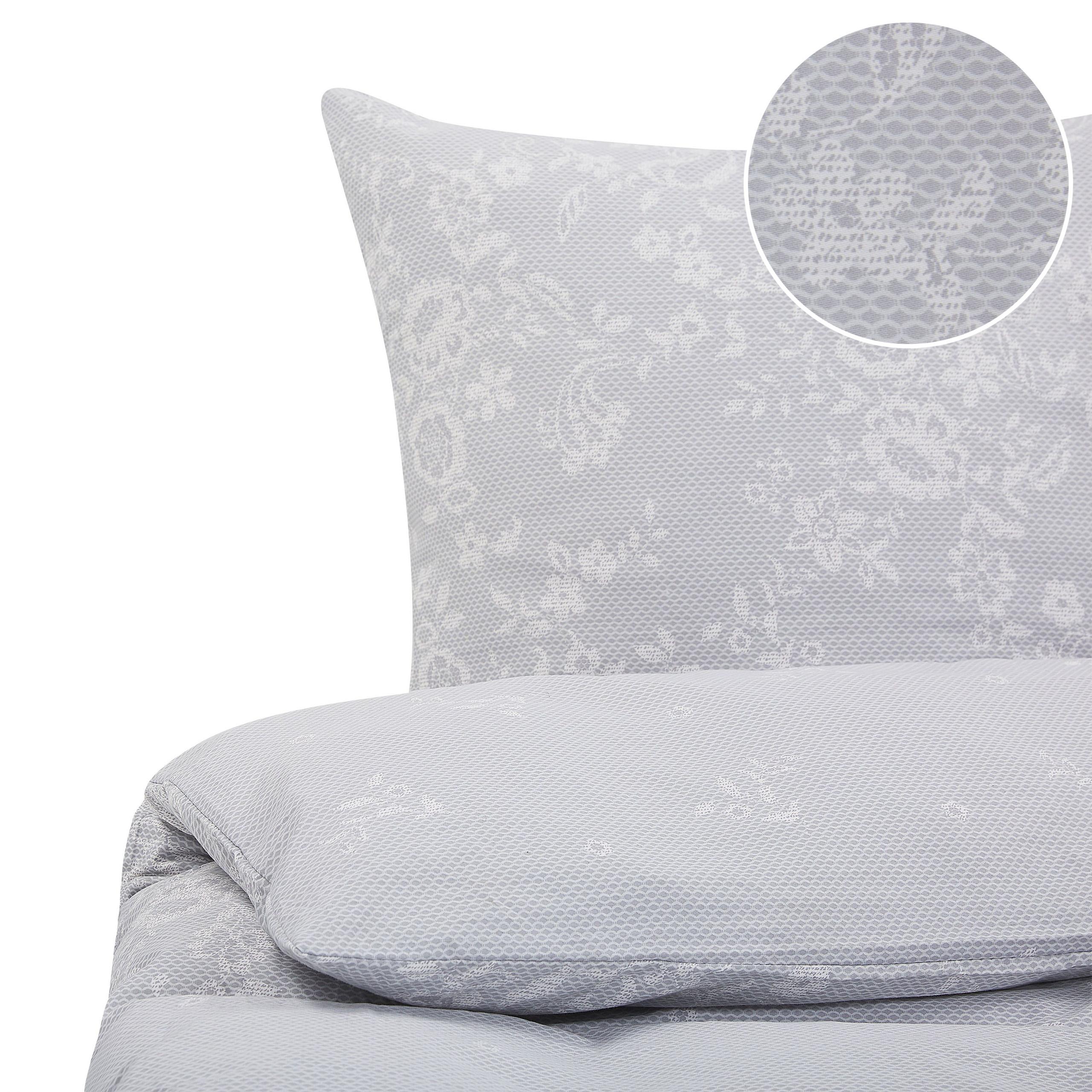 BETTWÄSCHE SET Morningside 220/240 cm - Grau, Textil (220/240cm) - Beliani