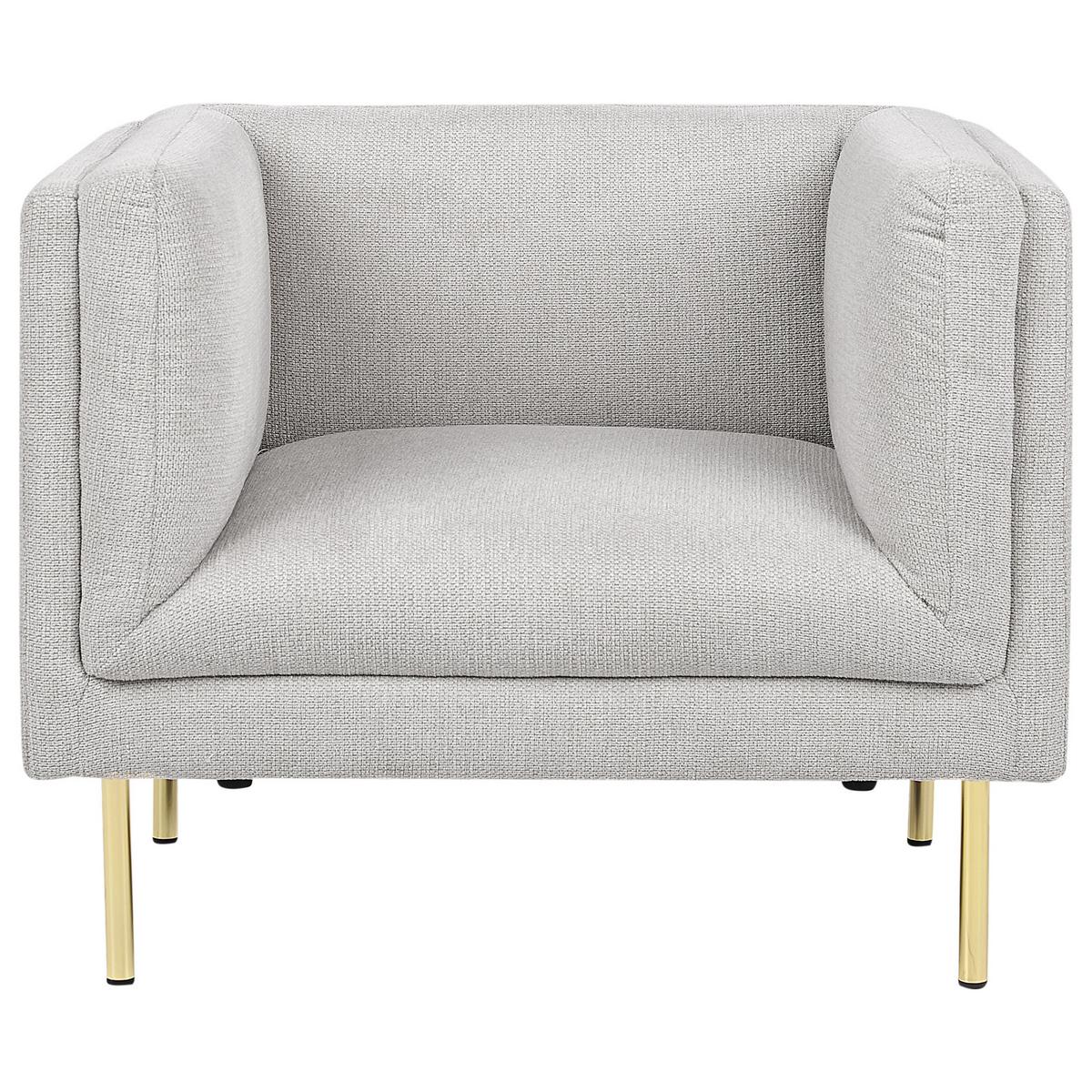 SESSEL Hellgrau Moen - Goldfarben/Grau, Textil (87/72/75cm) - Beliani