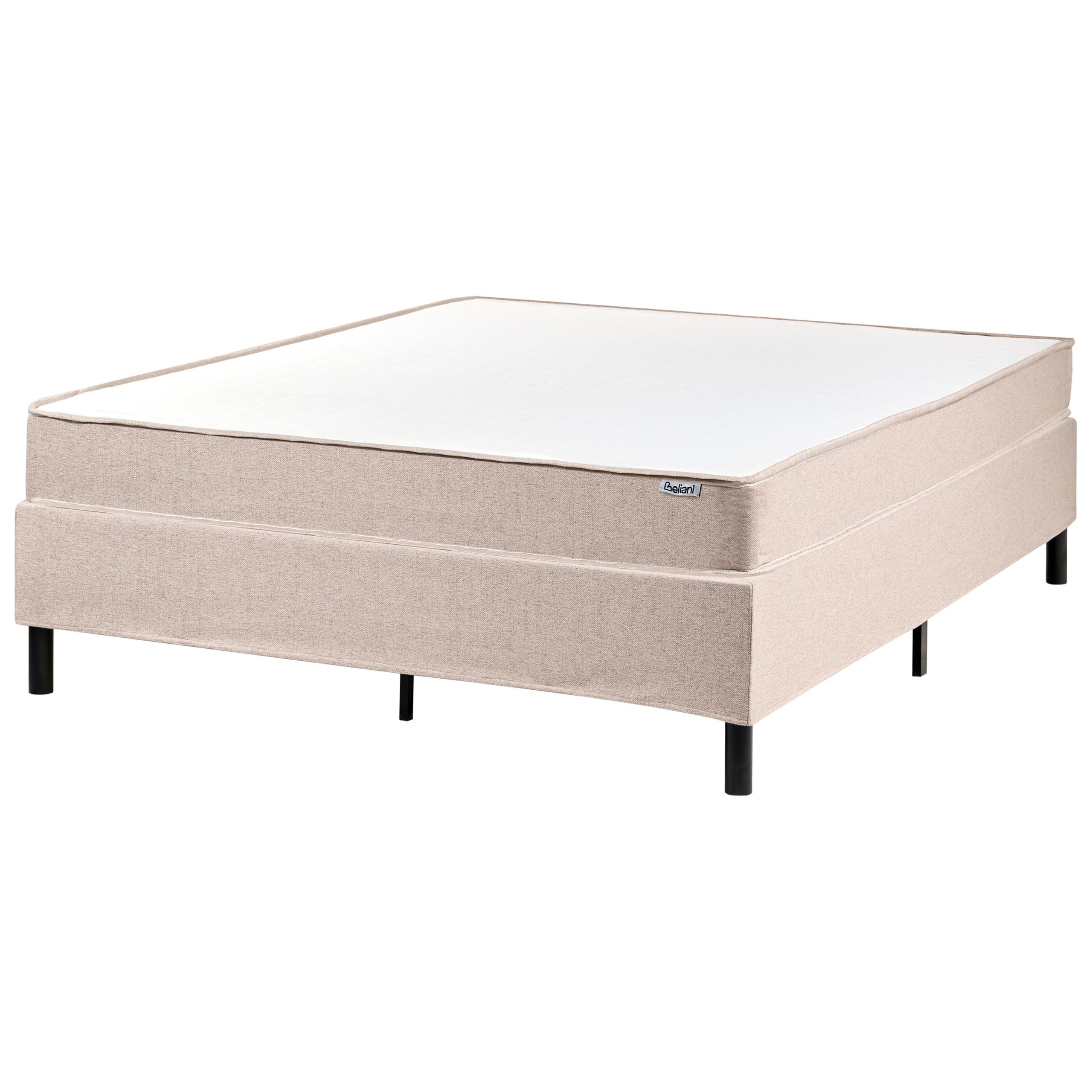 BOXSPRINGBETT ohne Kopfteil 140/200 cm Stoff Beige Countess - Beige, Textil (140/200cm) - Beliani
