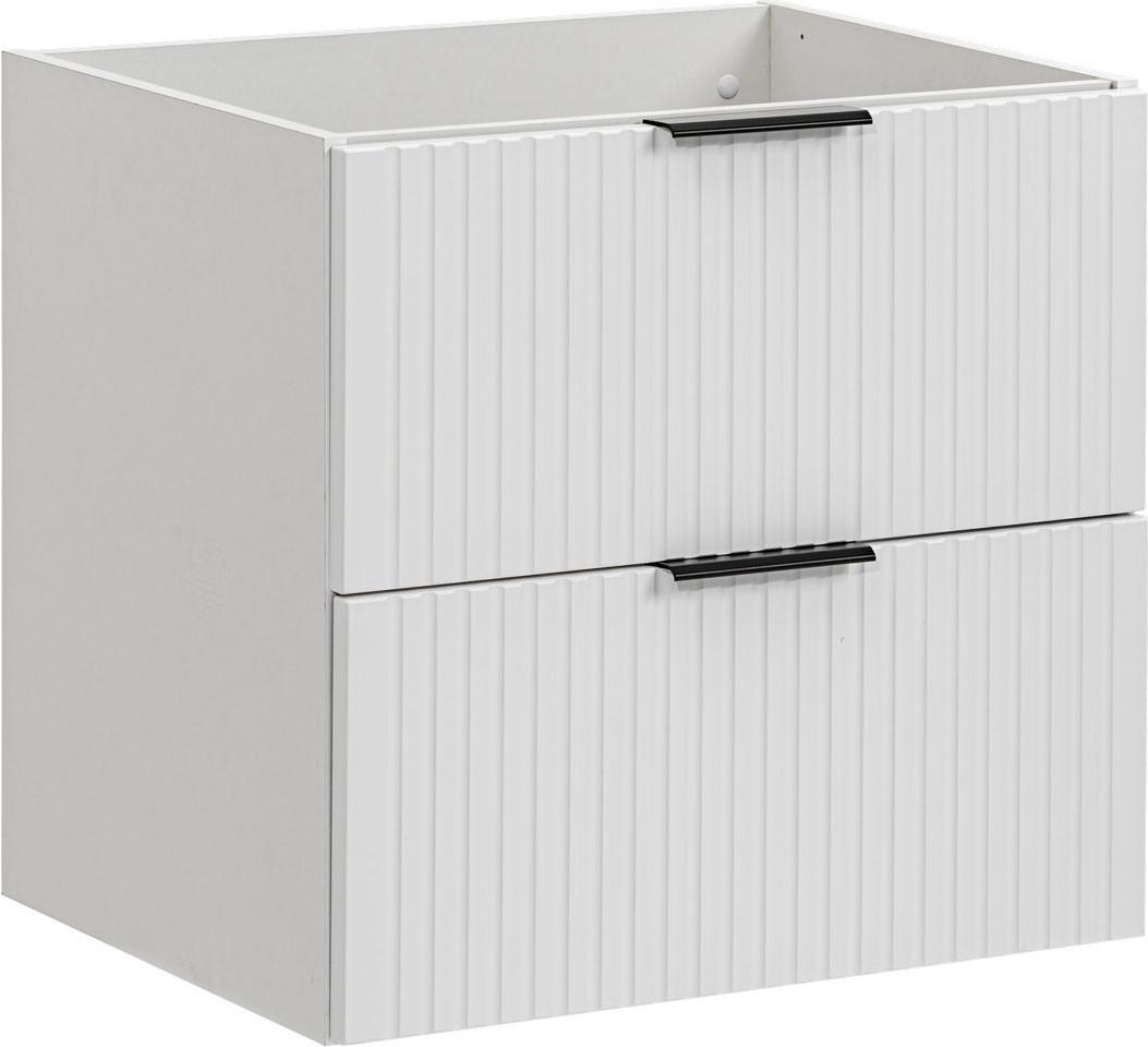 WASCHBECKENUNTERSCHRANK Niva hängend mit Rillenfronten in Weiß, 60/57/46 cm - Multicolor/Weiß, Holzwerkstoff/Kunststoff (60/57/46cm) - WFL GROUP