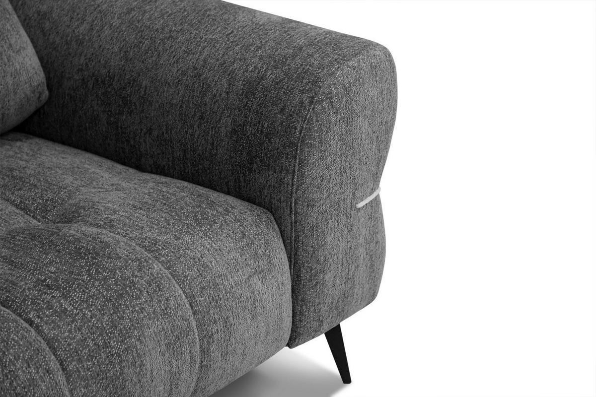 SOFA SALVINI 2,5-Sitzer, graphitfarben - Graphitfarben/Schwarz, Holzwerkstoff/Textil (176/88/99cm) - Wozimo