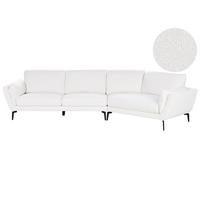 3-SITZER-SOFA Bouclé Weiß Kansseli - Weiß, Textil (341/70/115cm) - Beliani