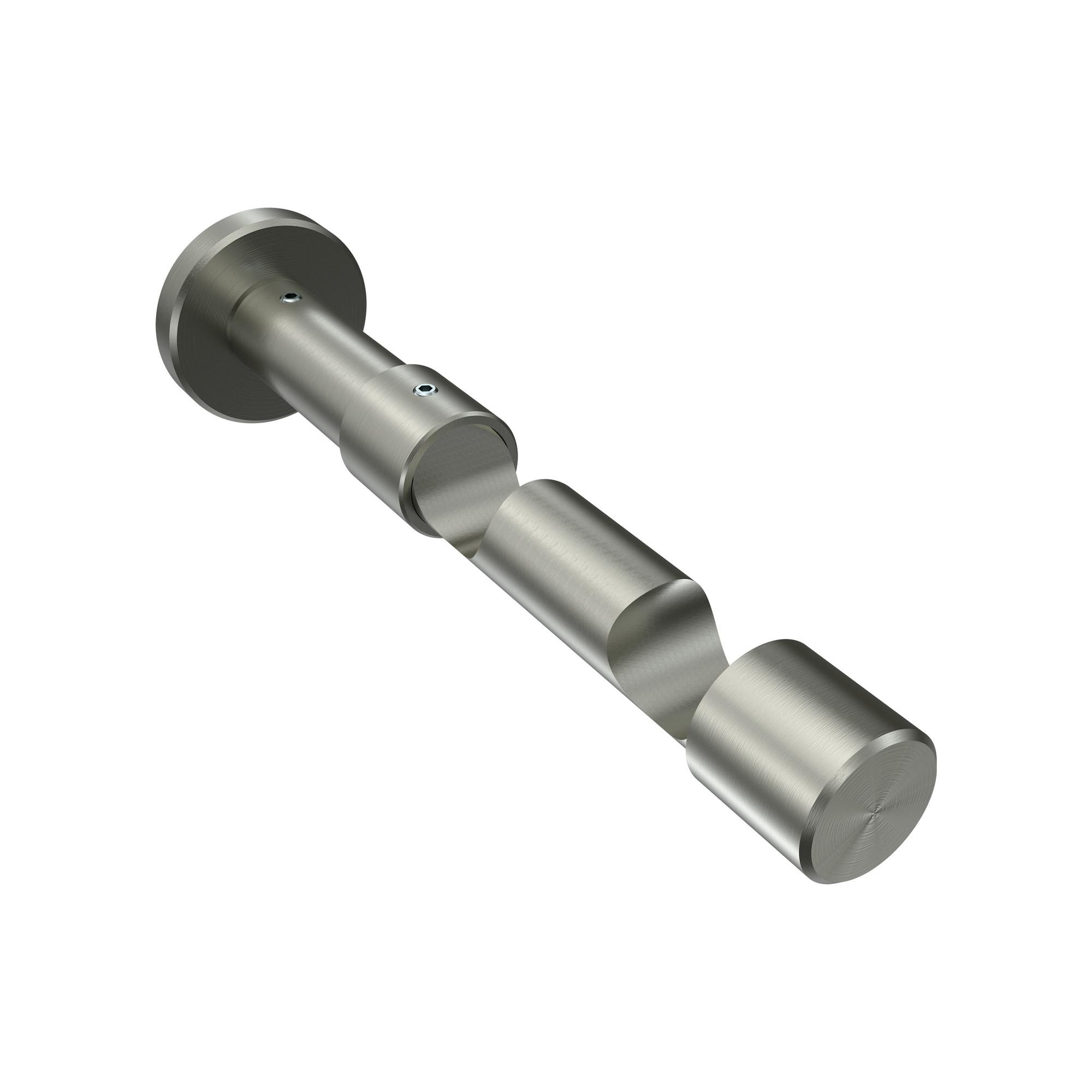 TRÄGER FÜR GARDINENSTANGEN 20 mm Ø, Prestige 2-läufig, Edelstahl-Optik - Edelstahlfarben, Metall (16.2/4/4cm) - INTERDECO