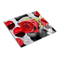 GLASPLATTE 60x52 cm Rote Rose - Rot, Glas (60/0.4/52cm) - TULUP