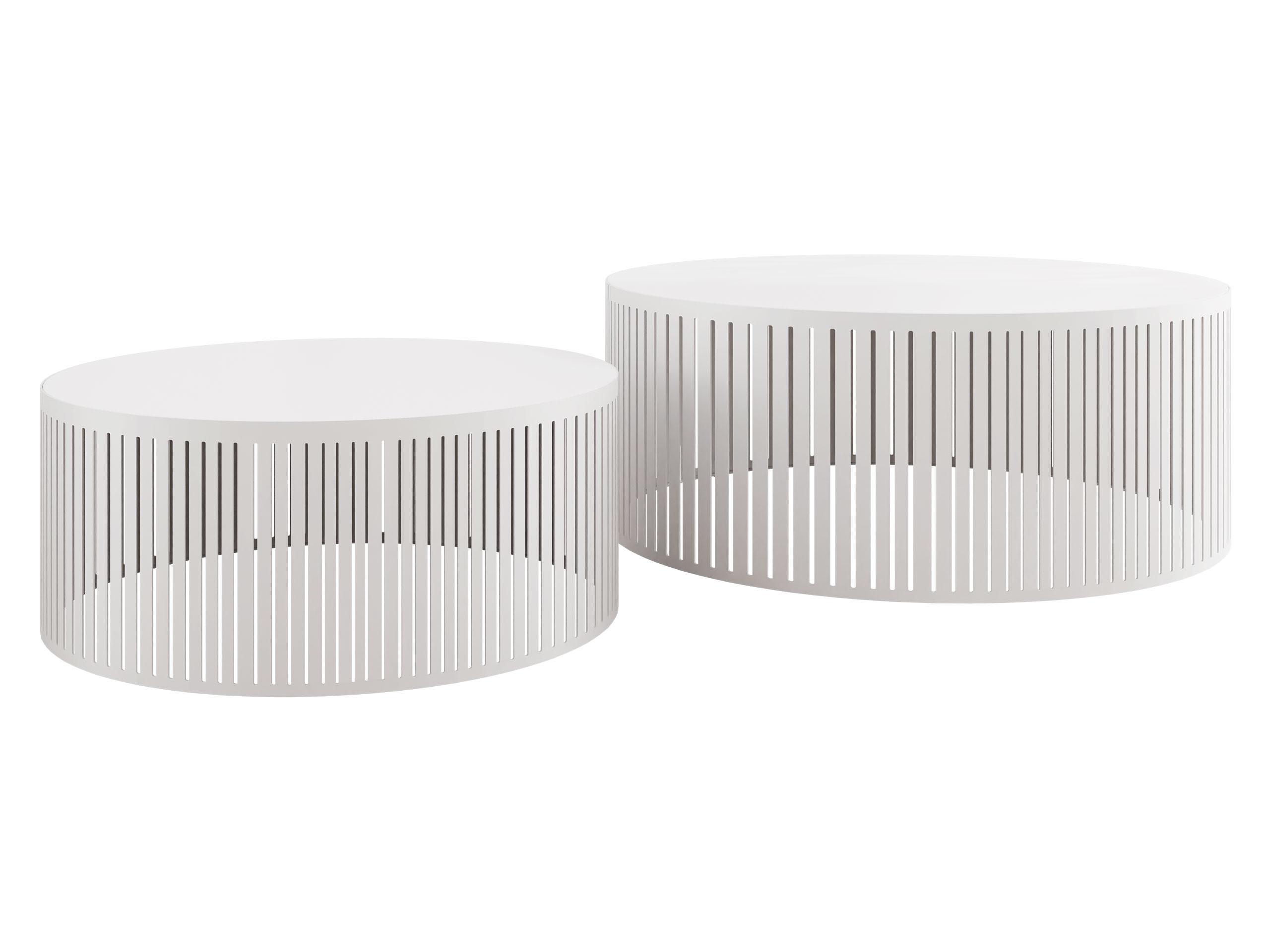 COUCHTISCH-SET Velede - Weiß, Holzwerkstoff/Metall (75/75/30cm) - MIRJAN24