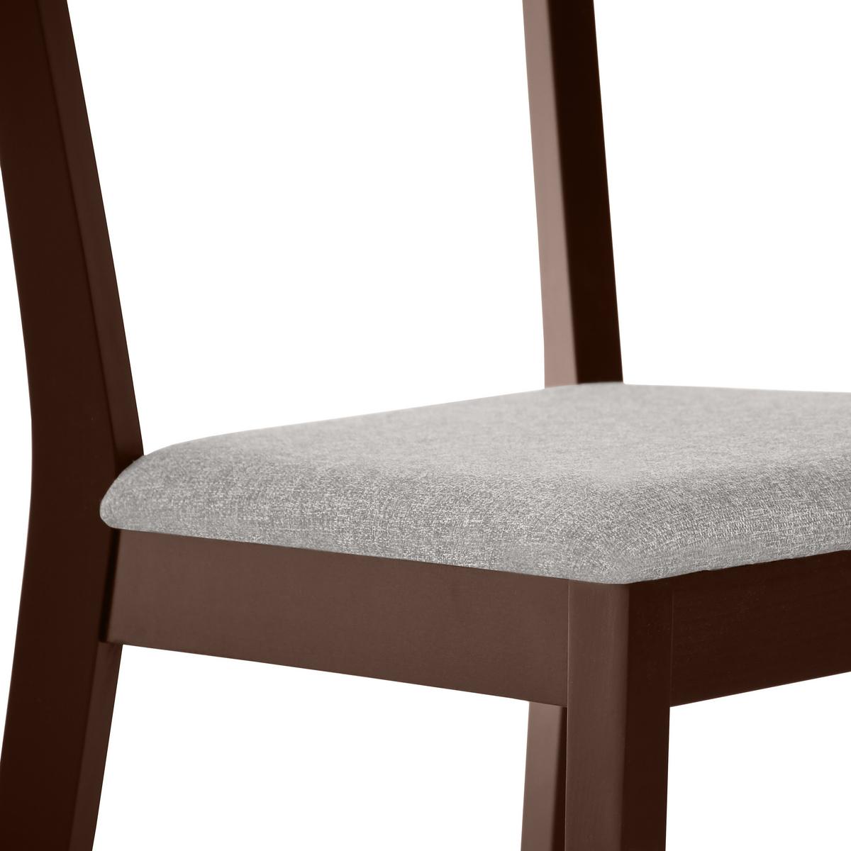 STUHL Moden mit wengefarbenen Holzbeinen, Polsterstuhl, Hellgrau - Wengefarben/Hellgrau, Holz (45/84/45cm) - Beautysofa