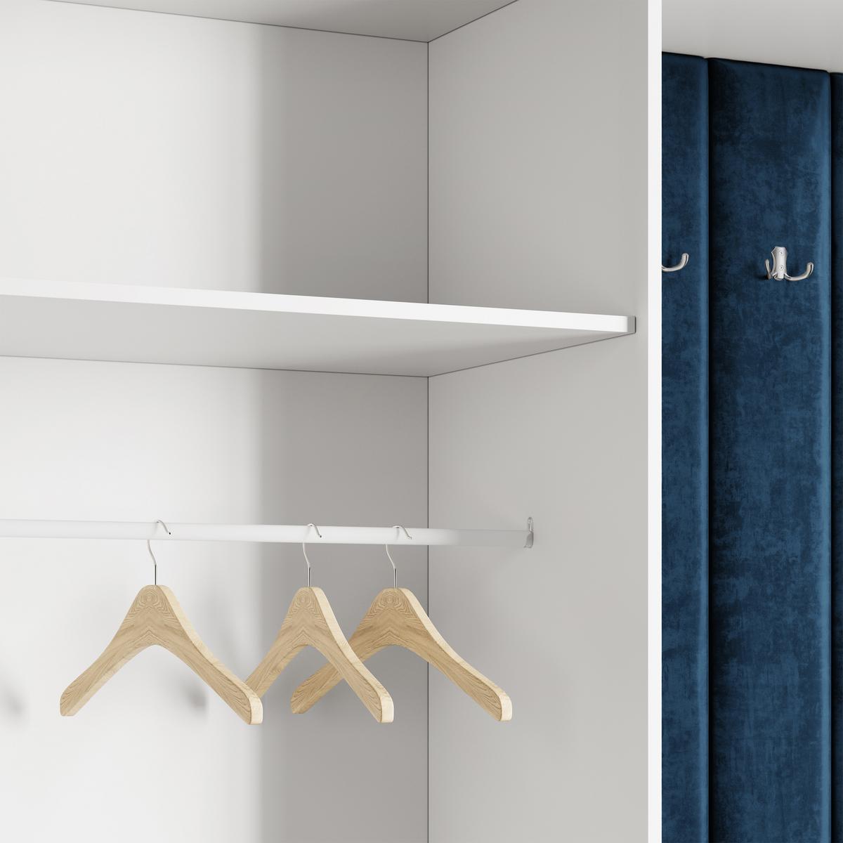 GARDEROBENSCHRANK REMA 180/240/60 cm Modern Garderobe-Set Weiß - Blau/Weiß, Holzwerkstoff (180/240/60cm) - MASSENO