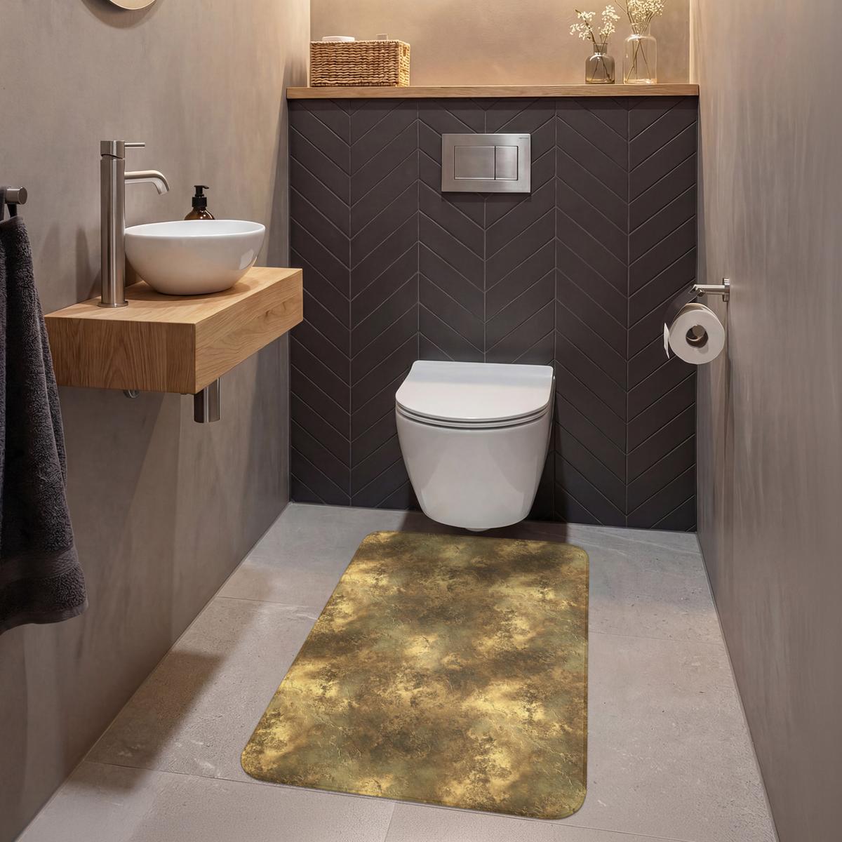 WC-VORLEGER Antik - Metallic-Look - Gold Toilettenvorleger 60x90 cm - Goldfarben, Textil (60/1cm) - OnlyWow