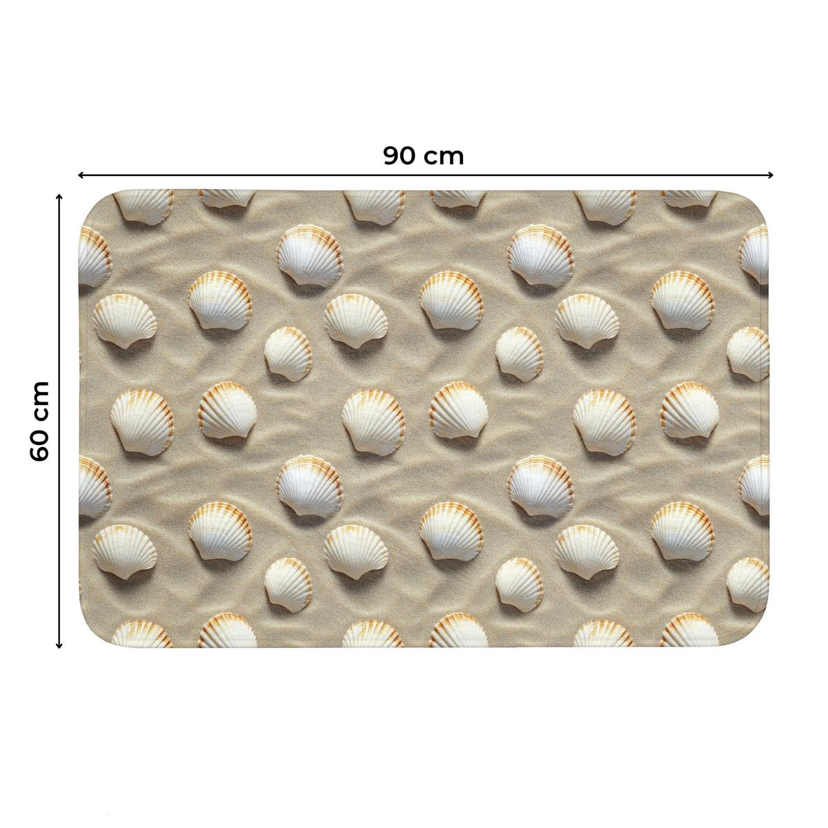 WC-VORLEGER Muscheln - Sand - Maritim Toilettenteppich 90x60 cm - Sandfarben, Textil (90/1cm) - OnlyWow