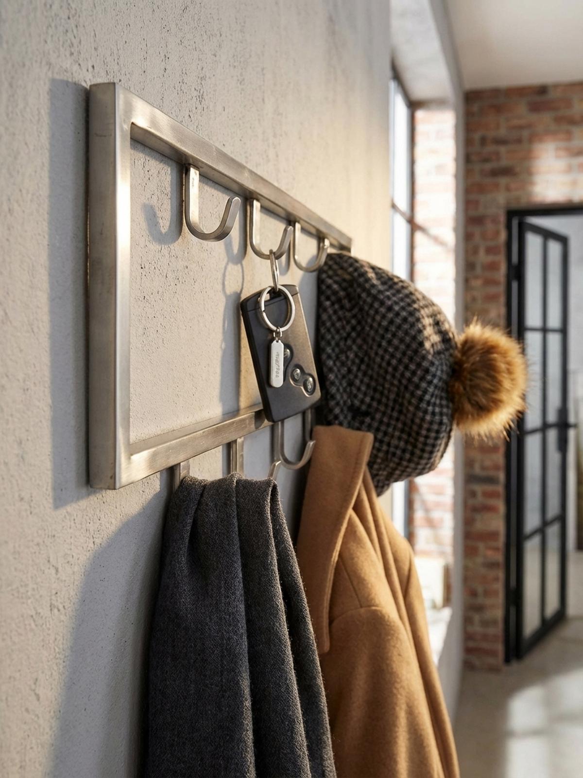 WANDGARDEROBE Metall Silber Modern poliert - Silberfarben, Metall (50/20/4cm) - KADIMA DESIGN