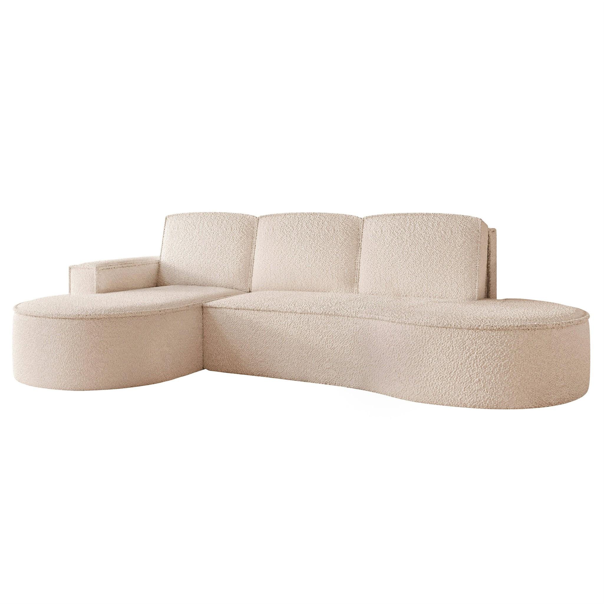 ECKSOFA Arlet Mit Schlaffunktion - Beige, Holzwerkstoff/Textil (277/156cm) - Fun Möbel