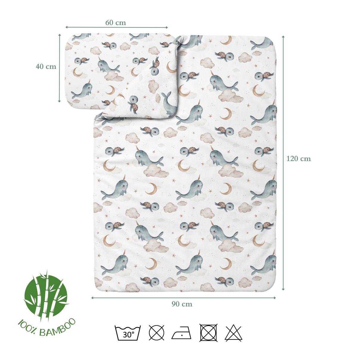 BABY Bambus-Bettwäsche Wale - Weiß, Textil (90/120cm) - waldin