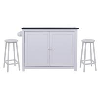 KÜCHENINSEL Weiß, Braun - Weiß/Braun, Holz (120/90/45cm) - MCW