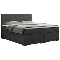 BOXBETT LOPE 120/200 - Dunkelgrau Strukture - H4 - Dunkelgrau, Holz/Textil (120/200cm)