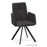 ARMLEHNSTUHL (2er-Set) Dawna 52x92x60 Schwarz/Anthrazit - Anthrazit/Schwarz, Kunststoff (60/92/52cm) - 58aufmkessel