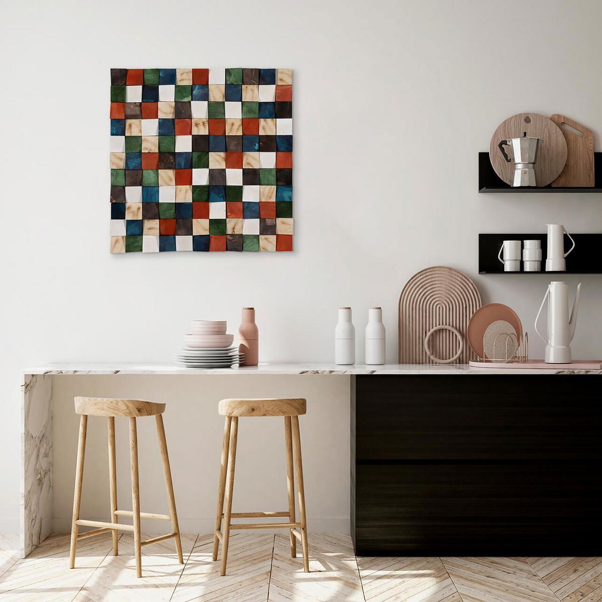HOLZBILD Bunt 75/75 cm - Multicolor, Holz (7/75cm) - KUNSTLOFT