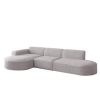 ECKSOFA Ottomane Palma Ascot Bukla - Rosa, Holzwerkstoff/Textil (296/165cm) - Fun Möbel