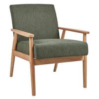 SESSEL Hellbraun/Grün Esrum - Braun/Grün, Textil (62/79/80cm) - Beliani