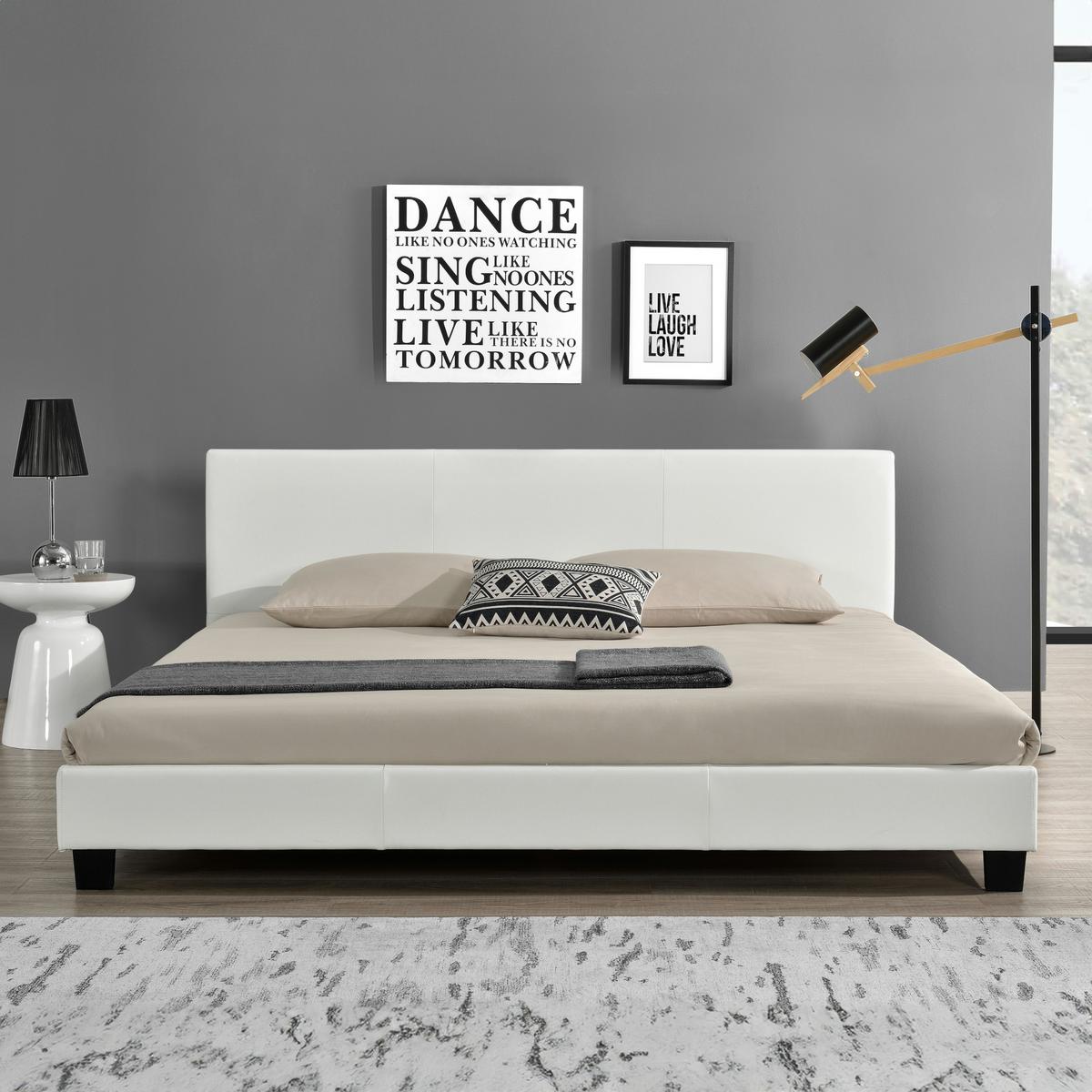 POLSTERBETT Albacete - Weiß, Textil (180/200cm) - Corium