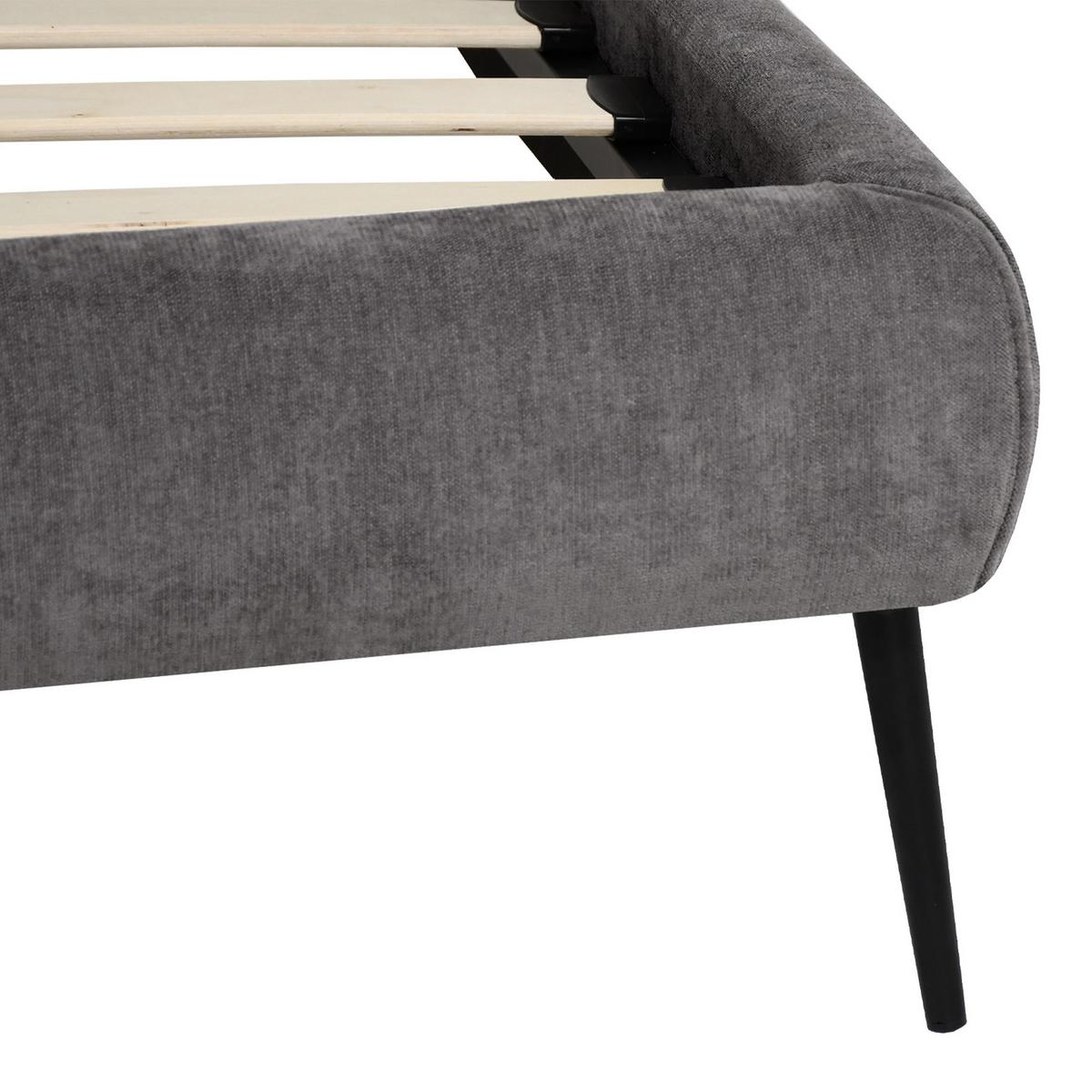 POLSTERBETT Nuit, Doppelbett 160x200 cm mit Taschenfedernmatratze 26 cm, Chenille-Stoff, Dunkelgrau - Dunkelgrau, Textil (160/200cm) - Beautysofa
