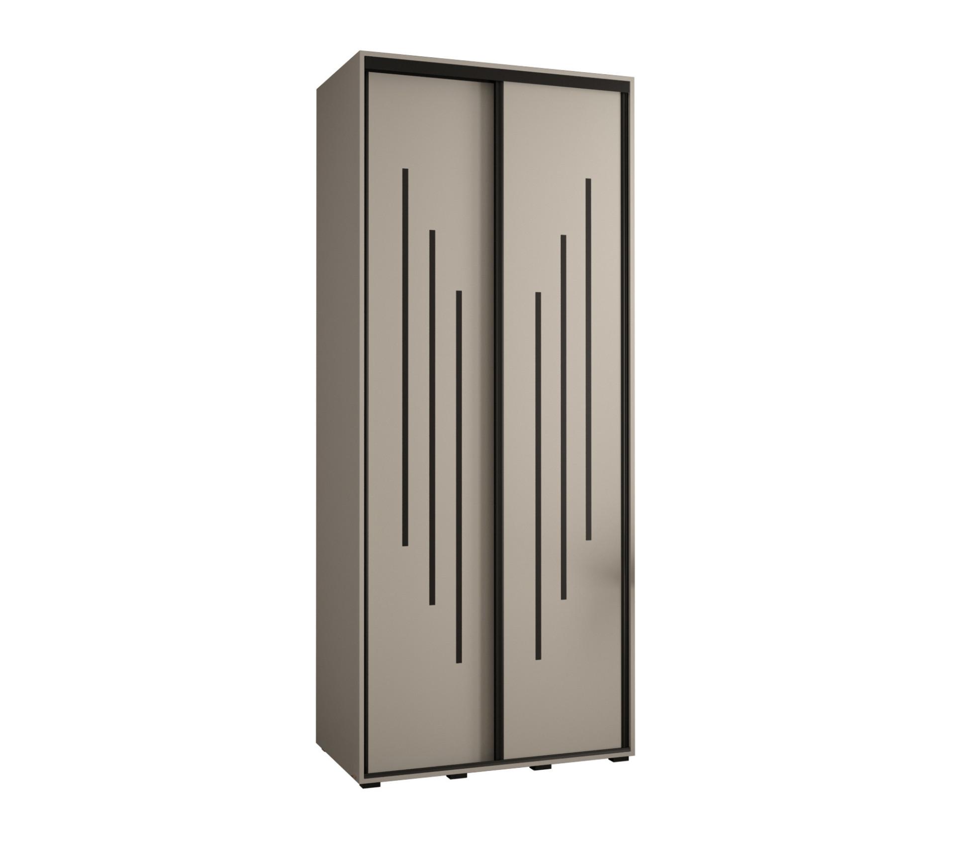 SCHWEBETÜRENSCHRANK 235,2/120/45 2-türig - Kaschmir/Schwarz, Holz/Metall (120/235.2/45cm) - MÖBEL KRYSPOL