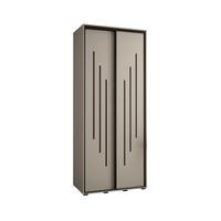 SCHWEBETÜRENSCHRANK 235,2/120/45 2-türig - Kaschmir/Schwarz, Holz/Metall (120/235.2/45cm) - MÖBEL KRYSPOL