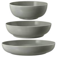 FOODBOWL Beat Color Glaze Perlgrau 20/25/28 cm 3-tlg. - Grau, Keramik (1cm) - Seltmann Weiden