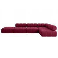ECKSOFA modulares Sofa Favio-L2 - 380x190x70 cm Bordeauxrot Velours - Bordeaux, Holzwerkstoff/Textil (380/190cm) - ALTDECOR