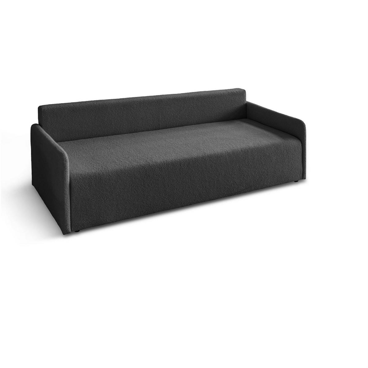 SCHLAFSOFA CUDDLE mit Schlaffunktion und Bettkasten, Quelle 92 - Dunkelgrau, Textil (207/90/90cm) - Lookway