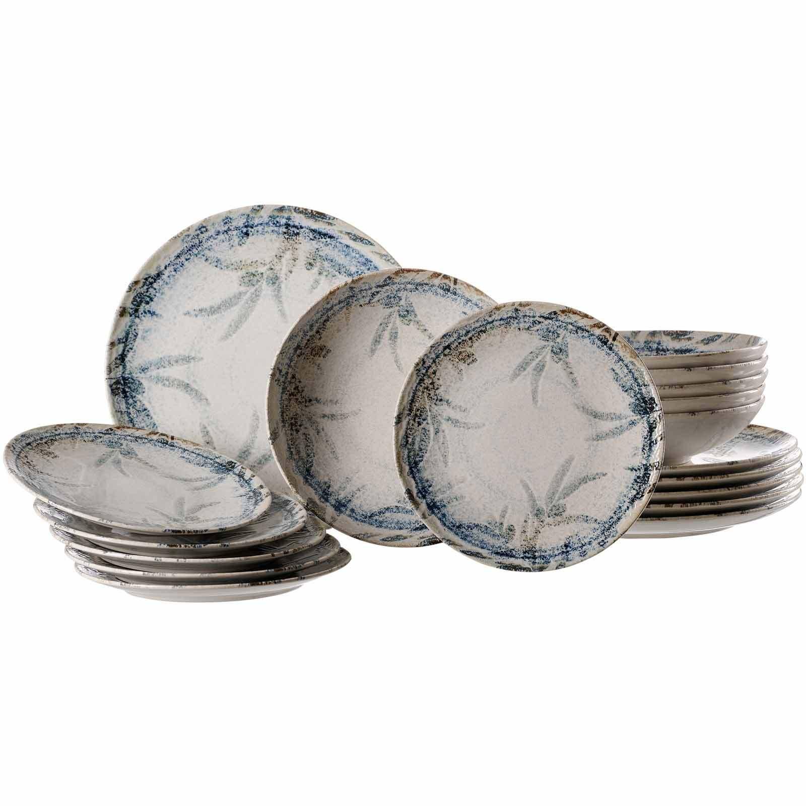 TELLER-SET Todi blau 18-tlg. - Blau, Keramik (2/2/2cm) - Ritzenhoff Breker