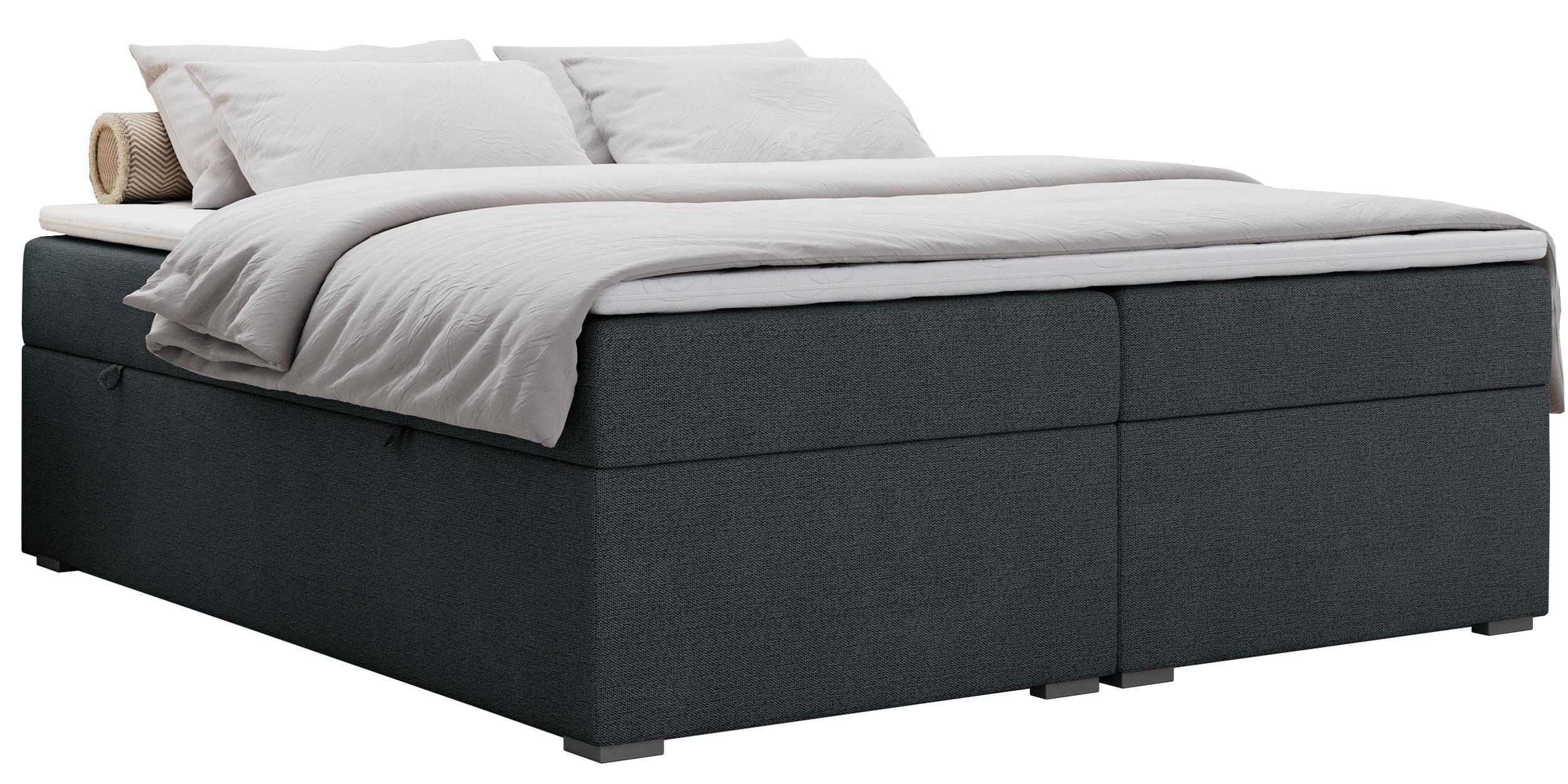 BOXBETT BESS 200/200 Dunkelgrau Struktur - H3 - Dunkelgrau, Holz/Textil (200/200cm) - MKS