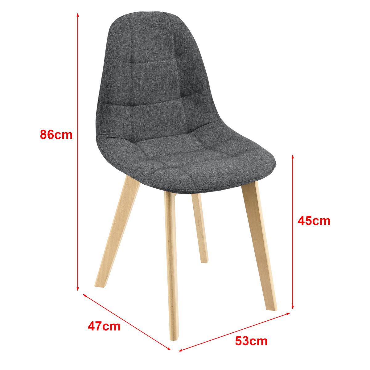 ESSZIMMERSTUHL Kopparberg 6er-Set - Grau, Textil (53/86/47cm) - [en.casa]