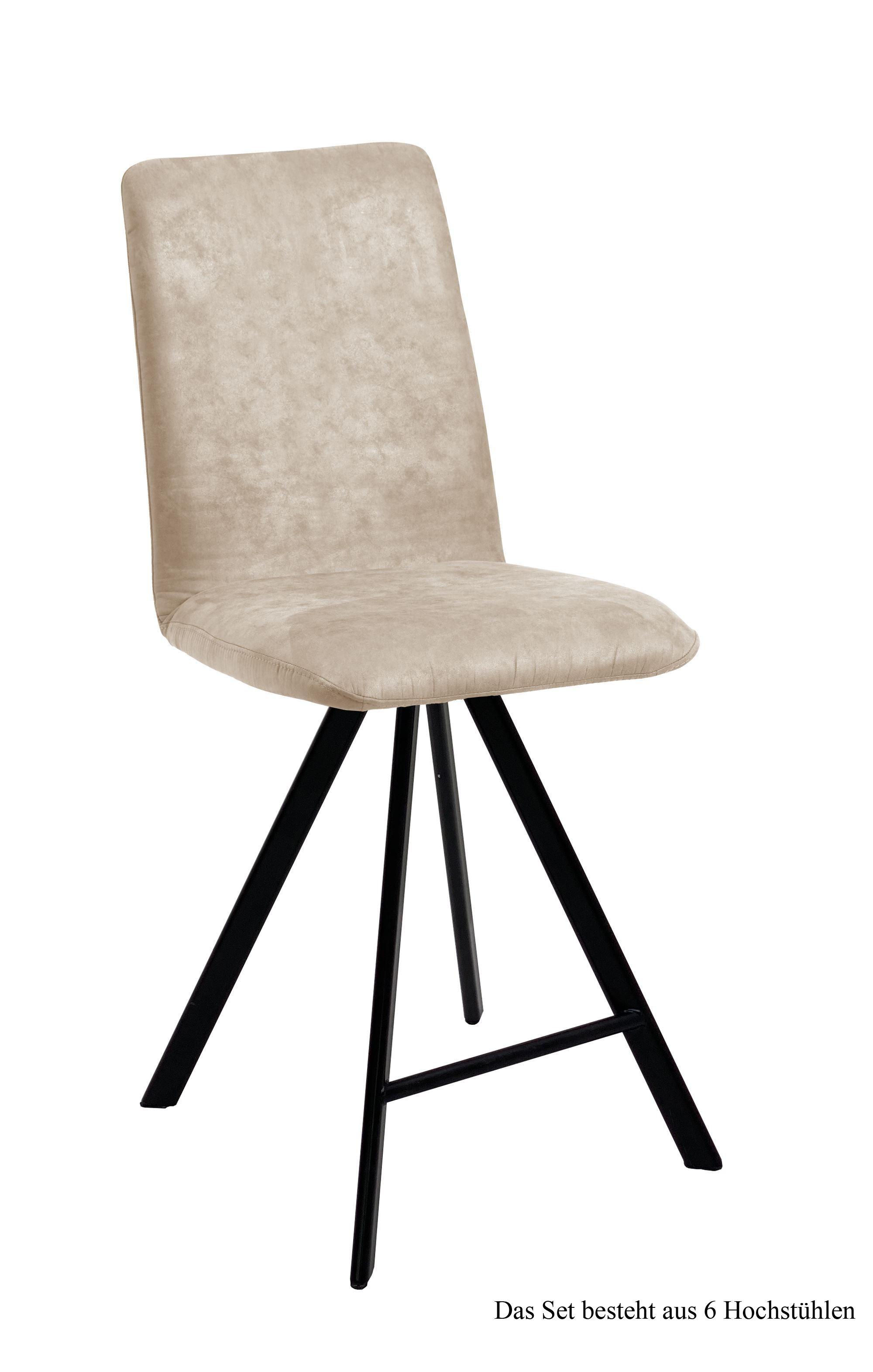 THEKENSTUHL drehbar (6er-Set) Desirae 47x109x60 Schwarz/Natur - Schwarz/Naturfarben, Kunststoff (60/109/47cm) - 58aufmkessel