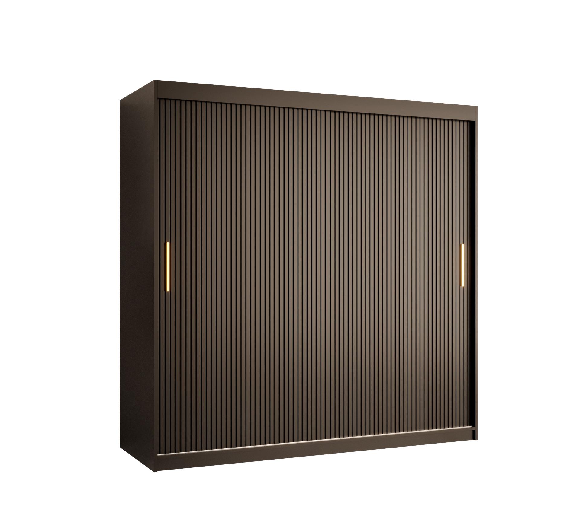 SCHWEBETÜRENSCHRANK 200/180/62 2-türig - Goldfarben/Schwarz, Holz/Kunststoff (180/200/62cm) - MÖBEL KRYSPOL