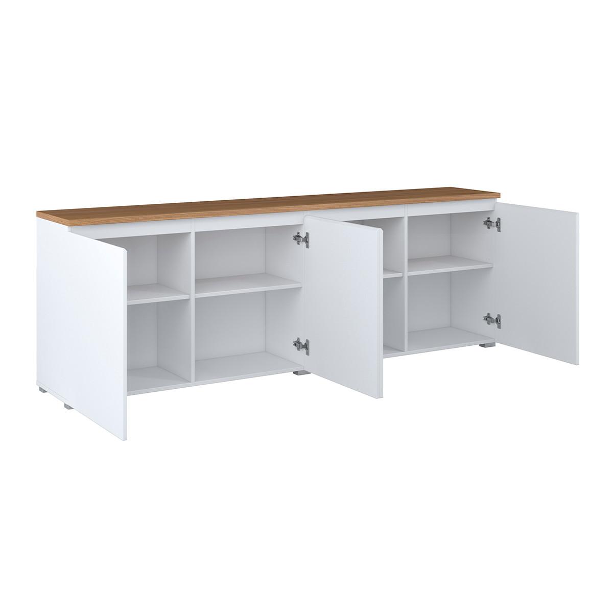 SIDEBOARD Liko Weiß und Holz - Weiß, Holzwerkstoff (200/67.9/34.5cm) - Petits-meubles